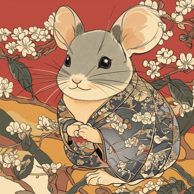 Cute Chinchilla in Anime Style