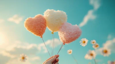 Fluffy Heart Balloons