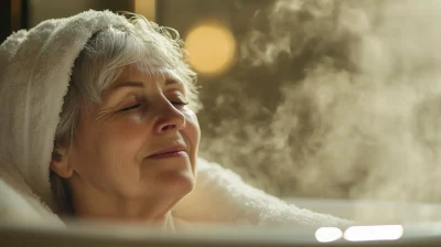 Relaxed Senior Woman in Bathtub