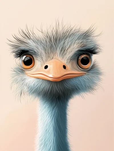 Quirky Elegant Ostrich