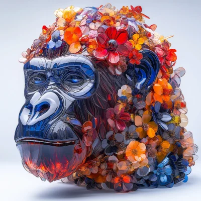 Futuristic Gorilla Sculpture