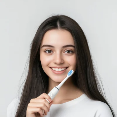 Smiling Girl with Toothbrush