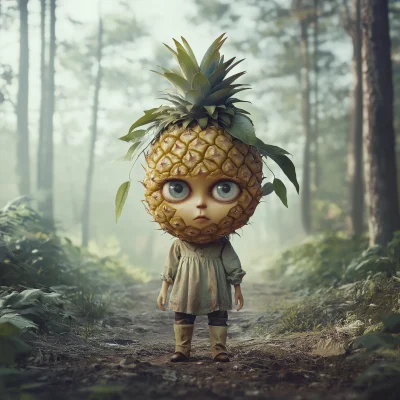 Whimsical Pineapple Character