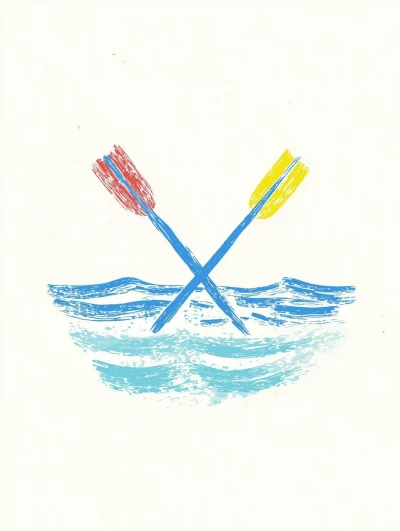 Minimalist Crest with Oars