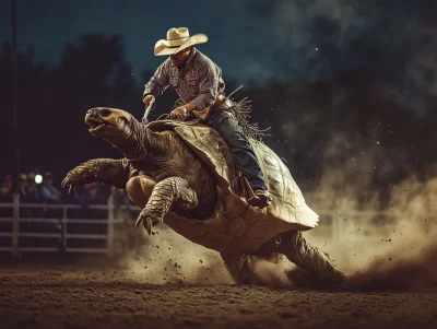 Cowboy on Bucking Tortoise