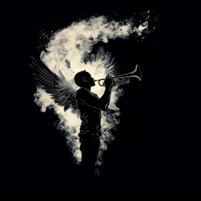 Angel Trumpeter Silhouette