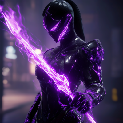 Psionic Ninja with Violet Blade