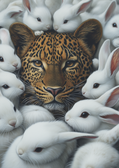 Leopard and White Rabbits