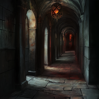 Dark Dungeon Hallway