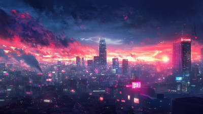 Dystopian Los Angeles Night