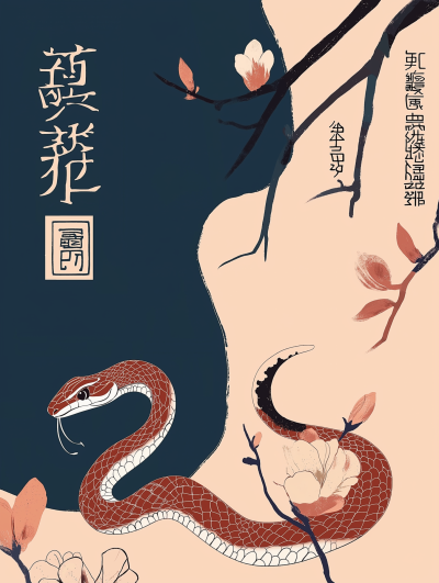 Cute Ink Wash Snake
