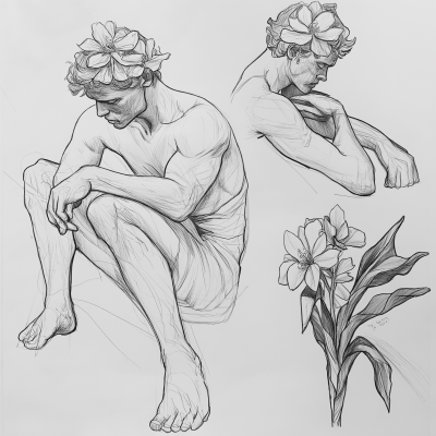 Narcissus Tattoo Sketches