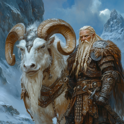 Fantasy Warrior and Ram