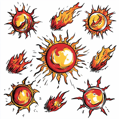 Flaming Sun Set