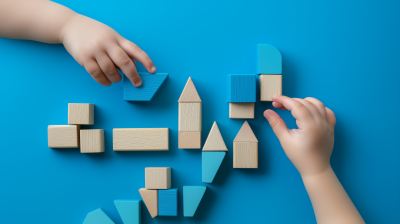 Toddler and Pediatrician Playing with Blocks