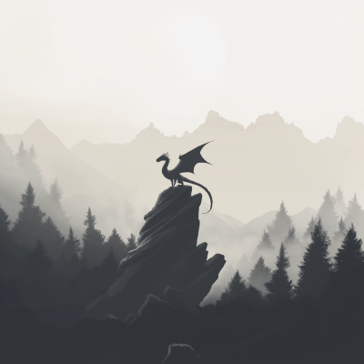 Silhouette of a Calm Dragon