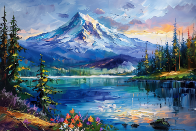 Mt Hood with Trillium Lake