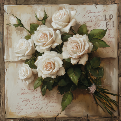 Vintage Love Letter with Roses
