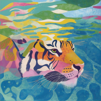 Tiger in the Pool