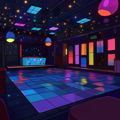 Cartoon Night Club Dance Floor