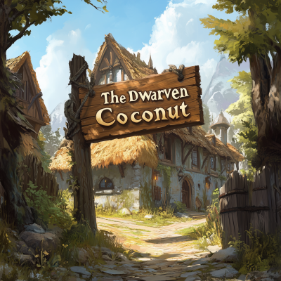 The Dwarven Coconut Tavern Sign