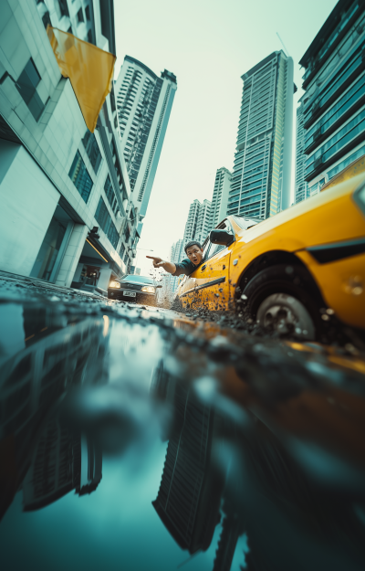 Cinematic Taxi Drive in Singapore