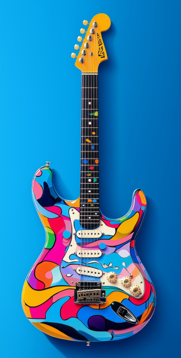Electric Guitar in Colorful Design