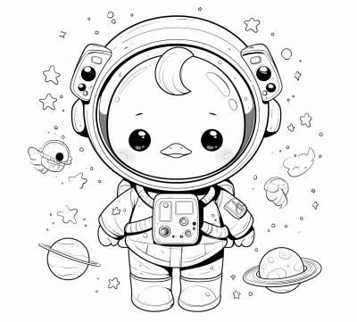 Kawaii Astronaut Duck