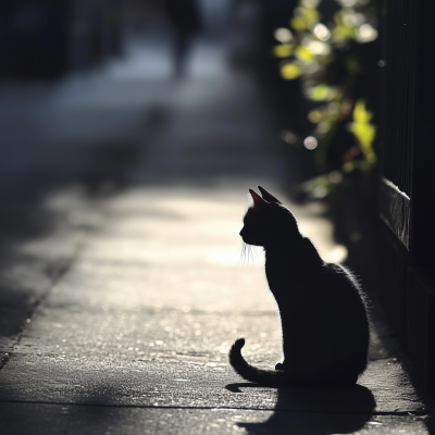 Cat on the Sidewalk