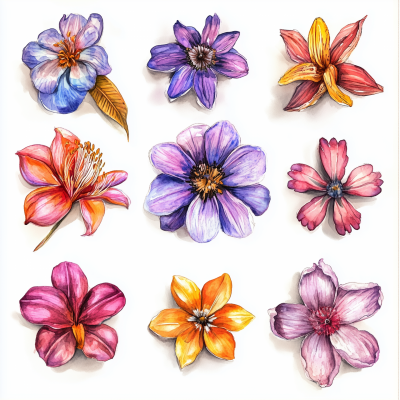 Florida Flower Illustrations