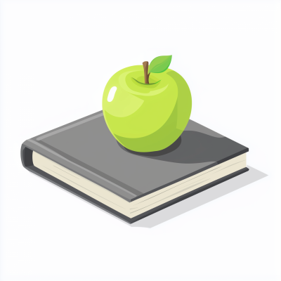 Green Apple on Book