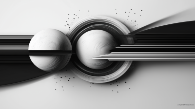 Modern Black and White Eclipse Art