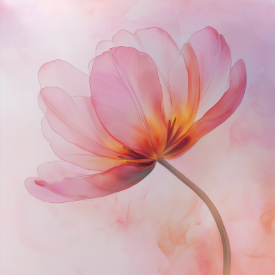 Translucent Pink Tulip