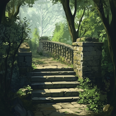 Medieval Stone Stair Railing