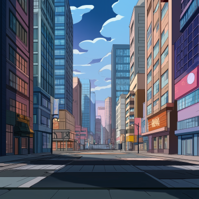 City Background in Power Puff Girls Style