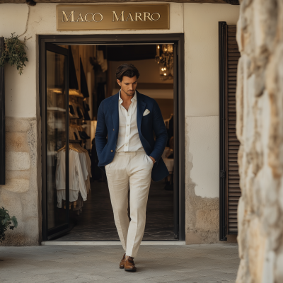 Male Model in Italian Coastal Town