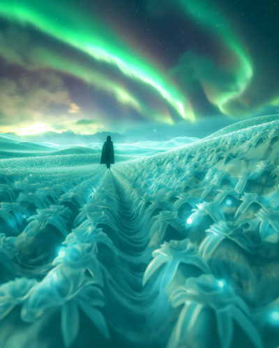 Frostflower Fields under Aurora