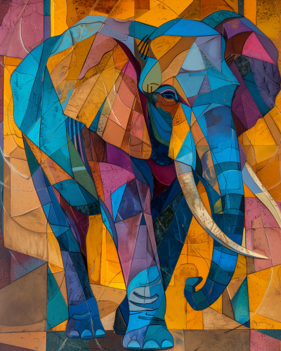 Cubist Elephant Study