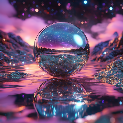 Floating Chrome Tetrahedron