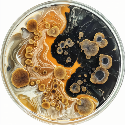 Fungi Patterns in Petri Dish