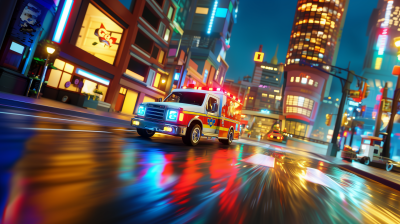 Colorful Ambulance Stunt Race