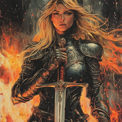 Warrior Woman in Dark Fantasy