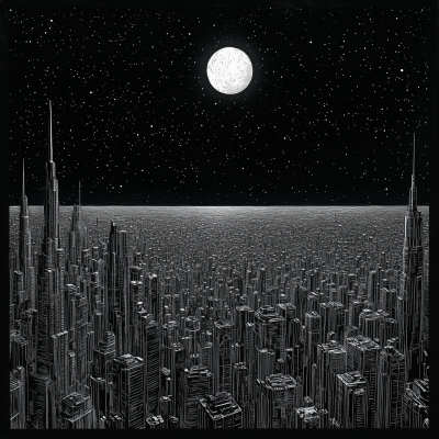 Night Sky over Cityscape