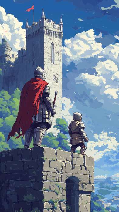 Knight Teaching Youngling