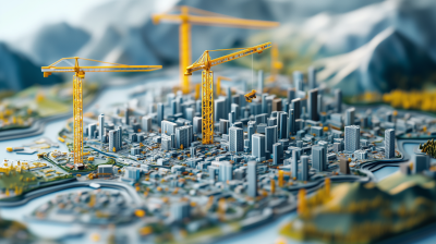 Modern Swiss Landmap with Construction Sites