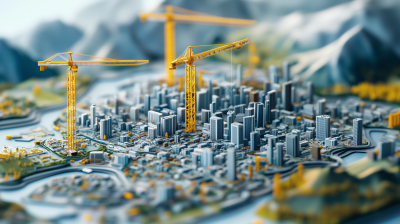 Modern Swiss Landmap with Construction Sites