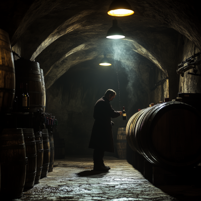 Winemaker in Cellar