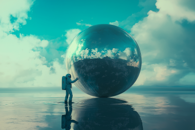 Floating Sphere with Astronaut