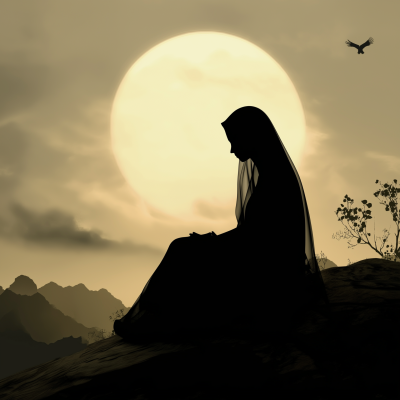 Silhouette of a Female Poet