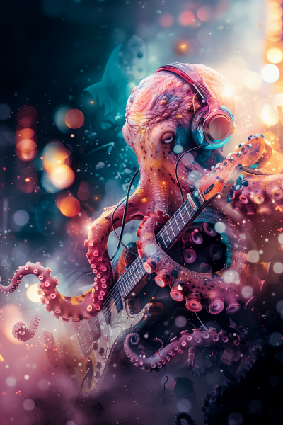 Cosmic Octopus Rocking Out